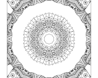 Printable Mandala Adult Coloring Pages  Floral Mandala Easy , Etsy - 30 Coloring Pages