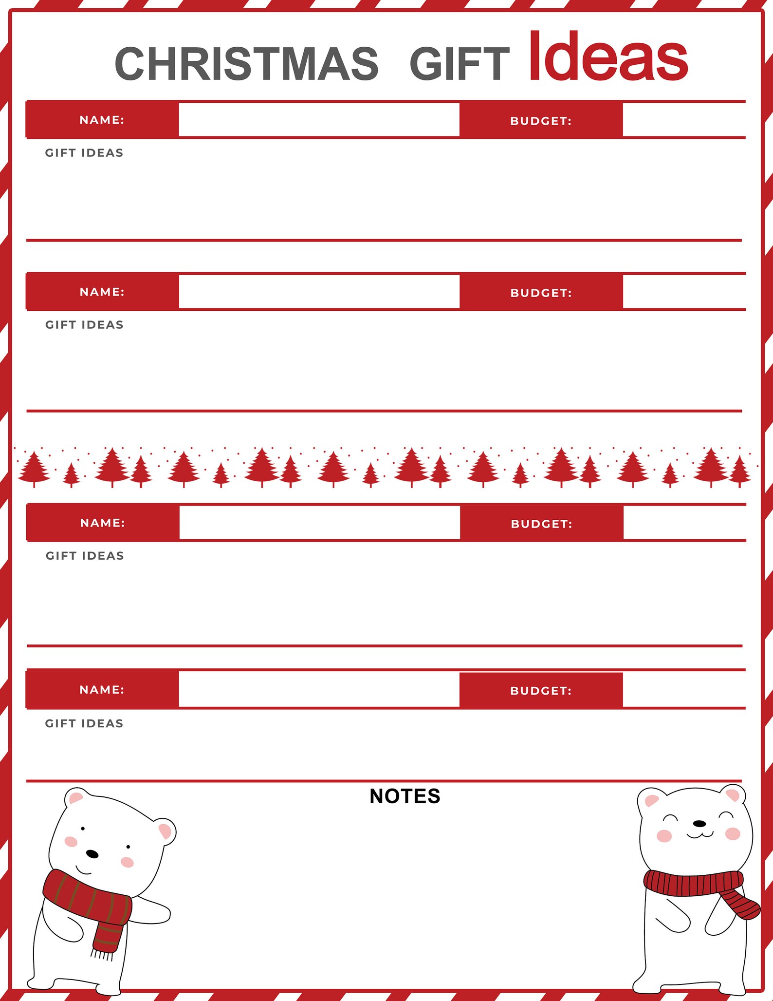 Printable Christmas List Planner Journal and Organizer Complete ...