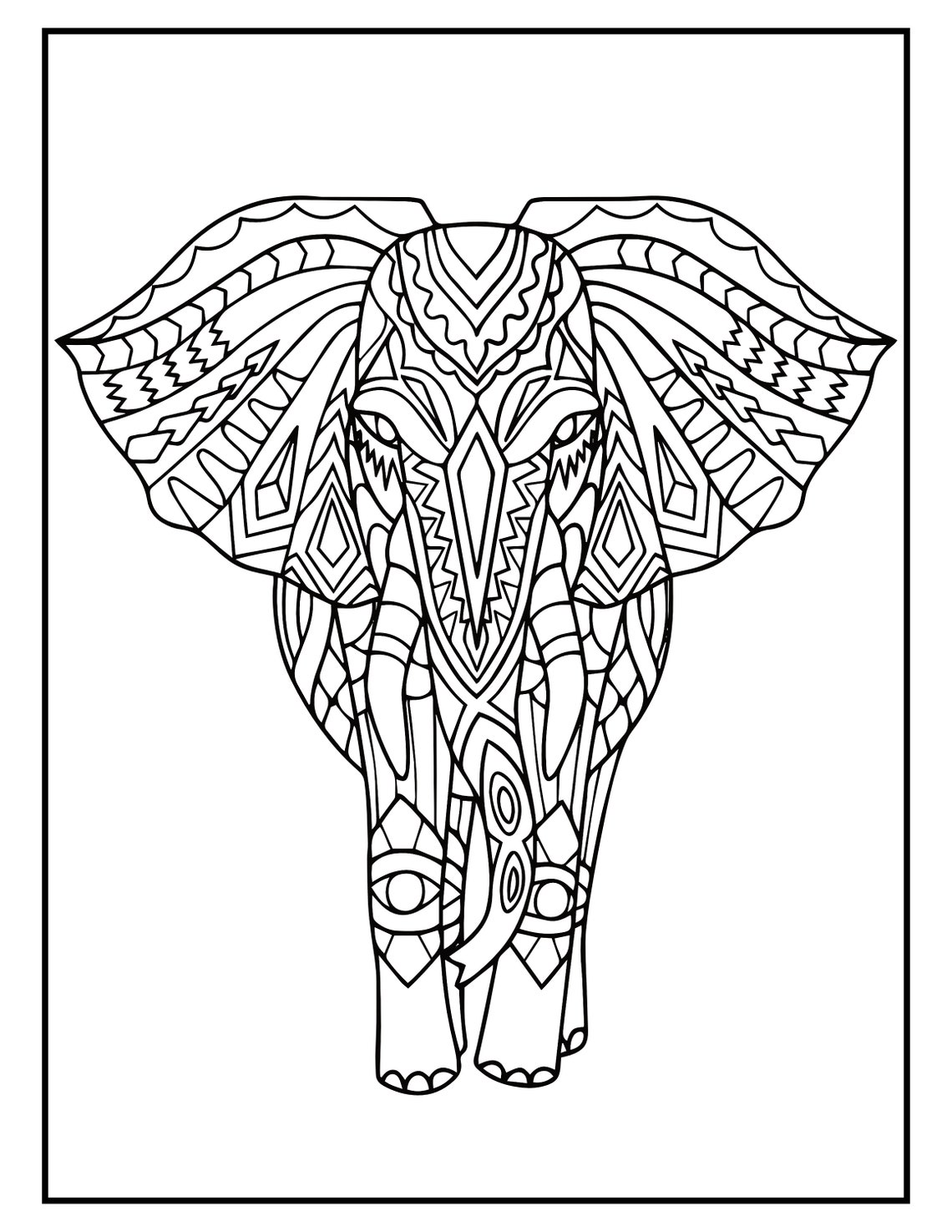 Elephant Mandala Coloring Pages 50 Page Elephant Coloring Book for