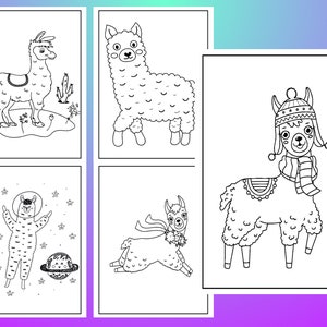 Llamas Coloring Pages For Adults and Kids Printable image 1