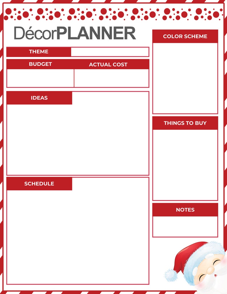 Christmas Planner Printable Holiday Planner Gift Budget - Etsy