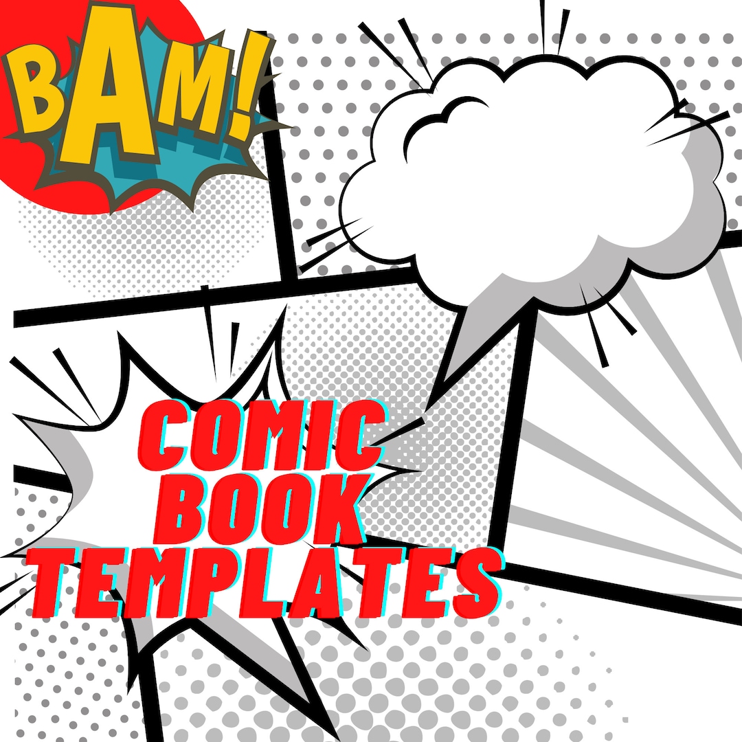 Comic Book Strip Templates Superhero Cartoon Blank Digital Paper ...