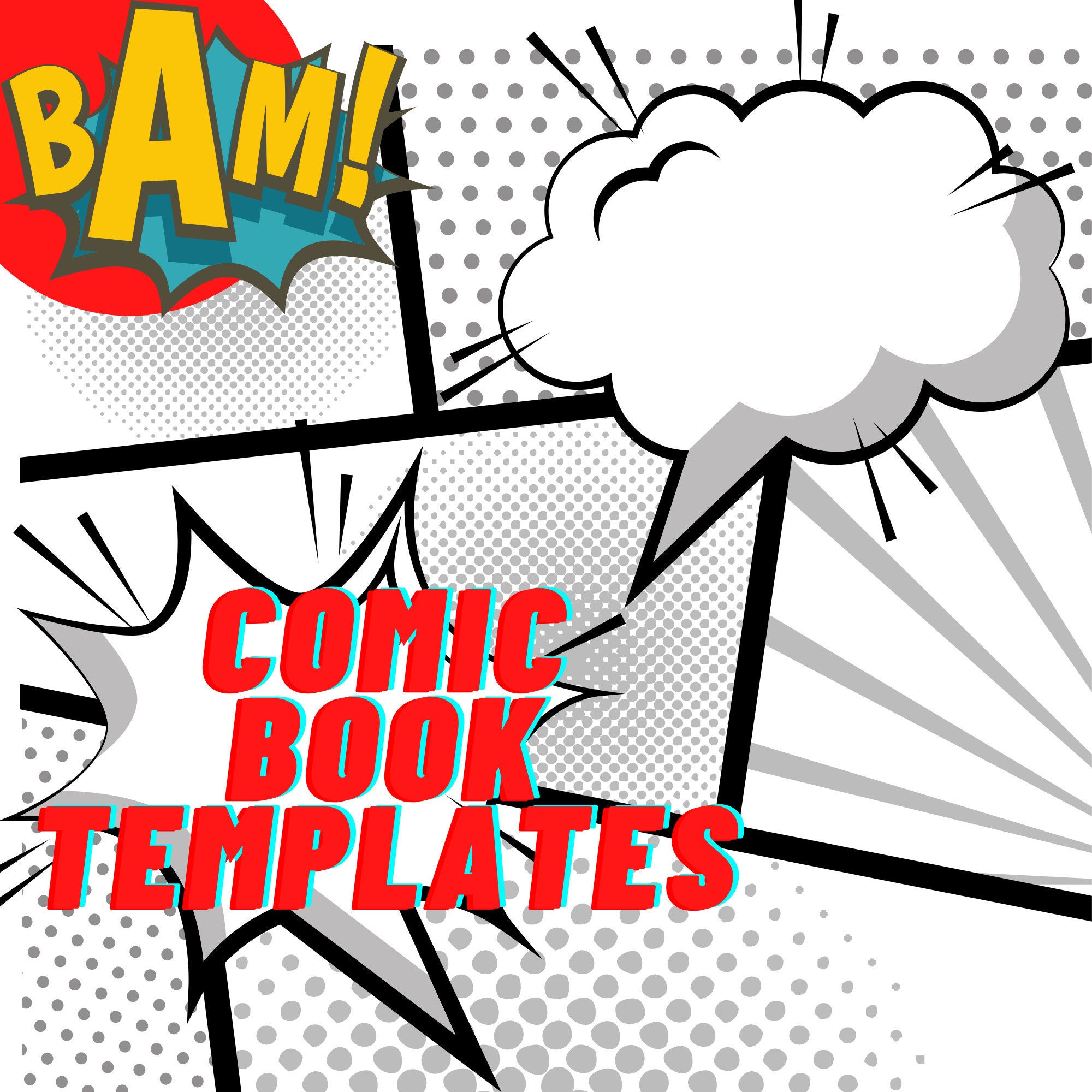 Comic Book Strip Templates Superhero Cartoon Blank Digital - Etsy Australia