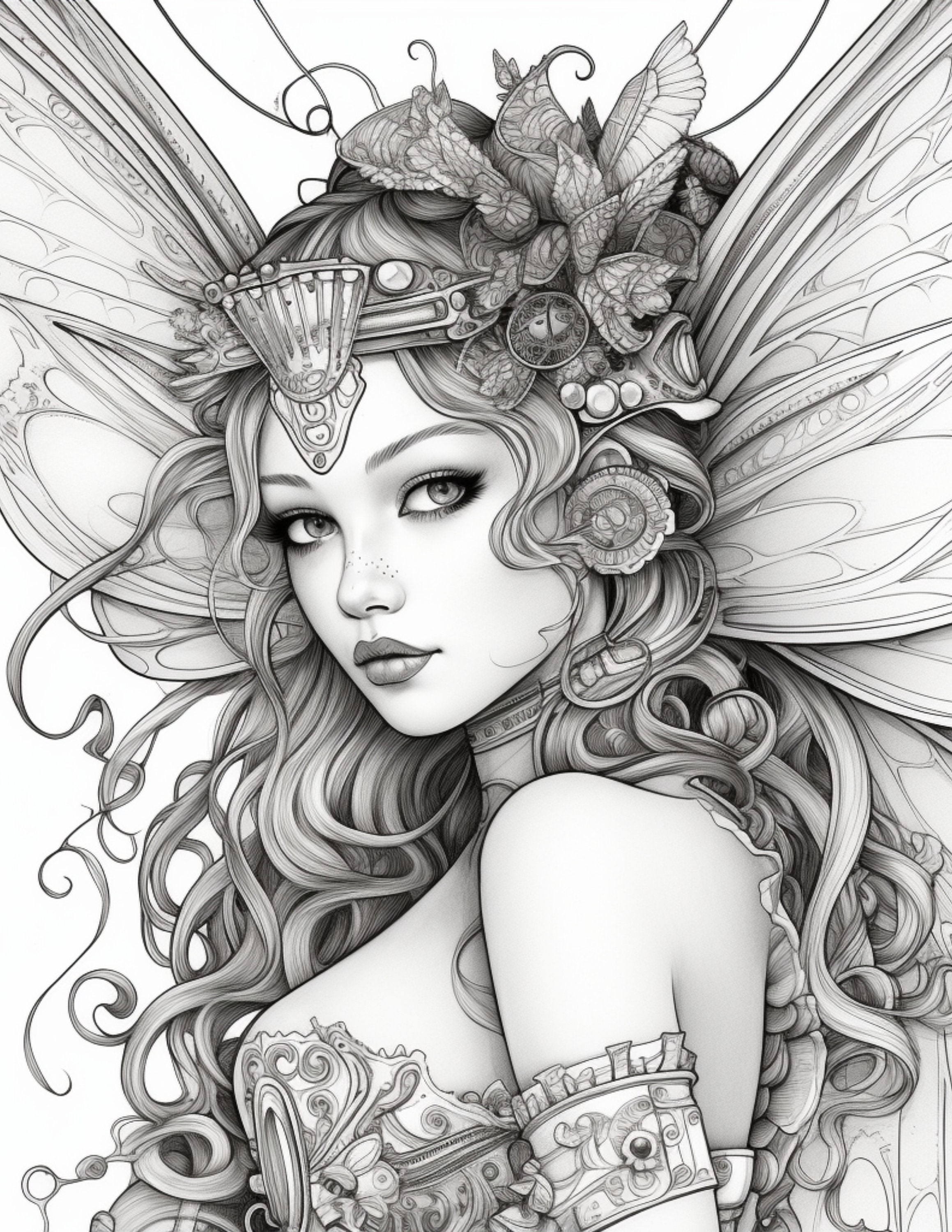 KDP PLR Coloring Book Adult Fairies - Il Fullxfull.5106846517 Aqts 