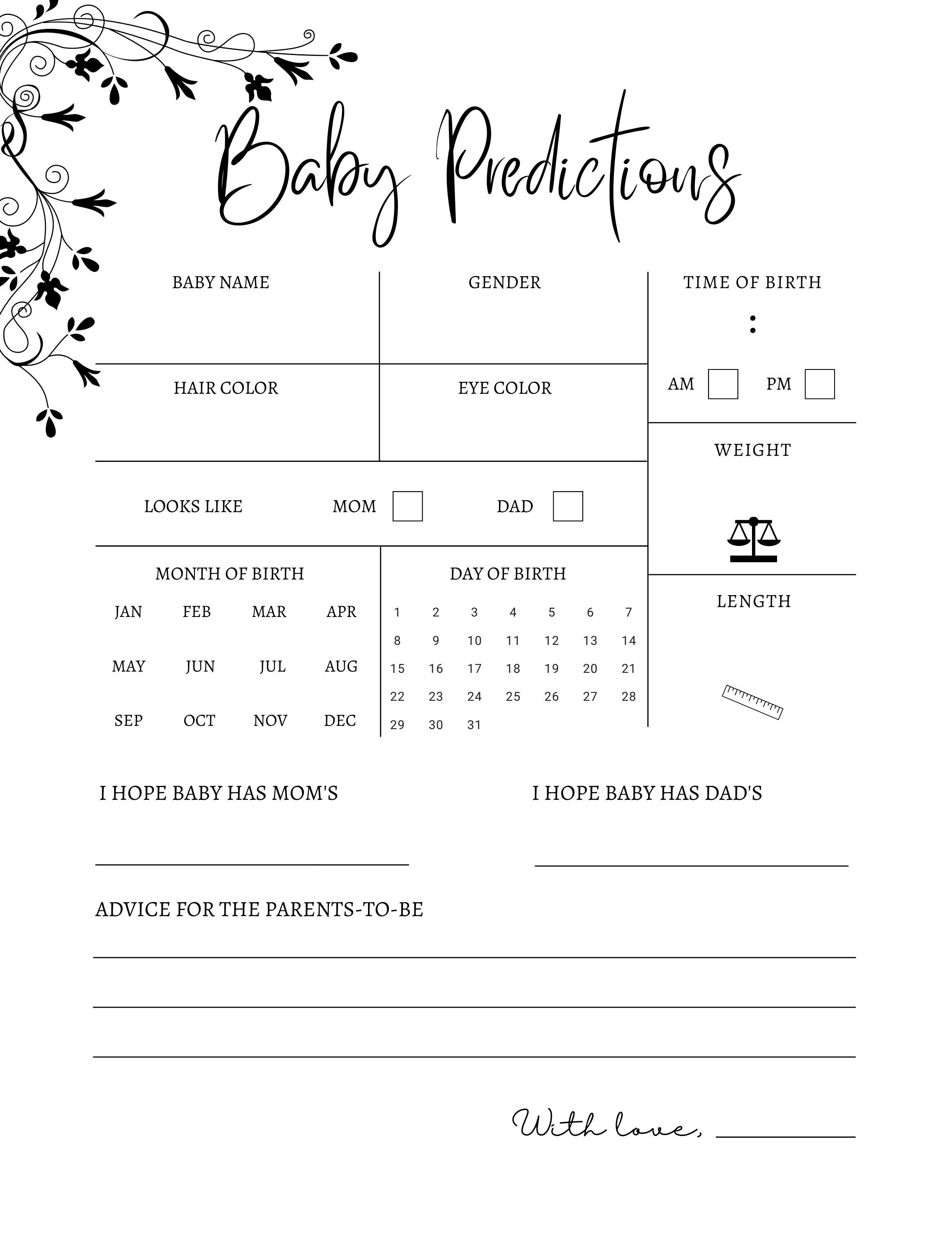 Free Unicorn Baby Shower Games Printables