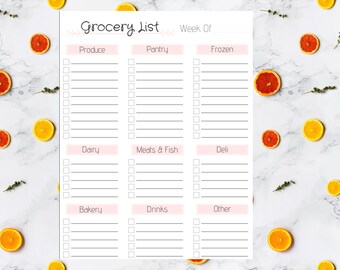 Master Grocery List Checkmark Printable Grocery Shopping List Organized Grocery List Complete Grocery List Organization Printable To Do List
