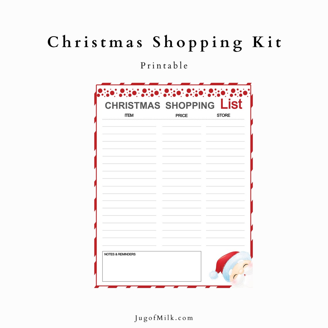 Printable Christmas List Planner Journal and Organizer Complete