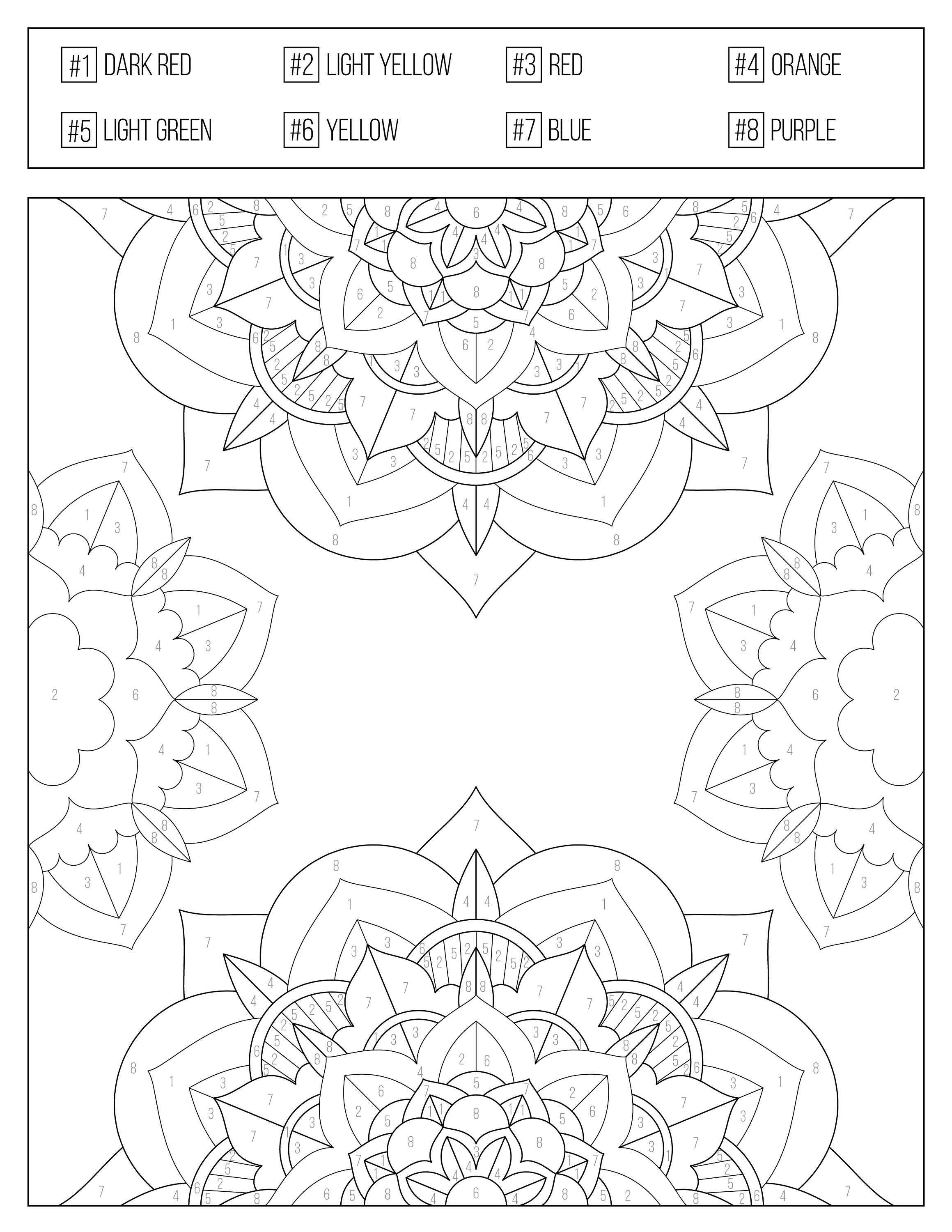 Color by Numbers Printable Coloring Book for Adults & Teens ,  