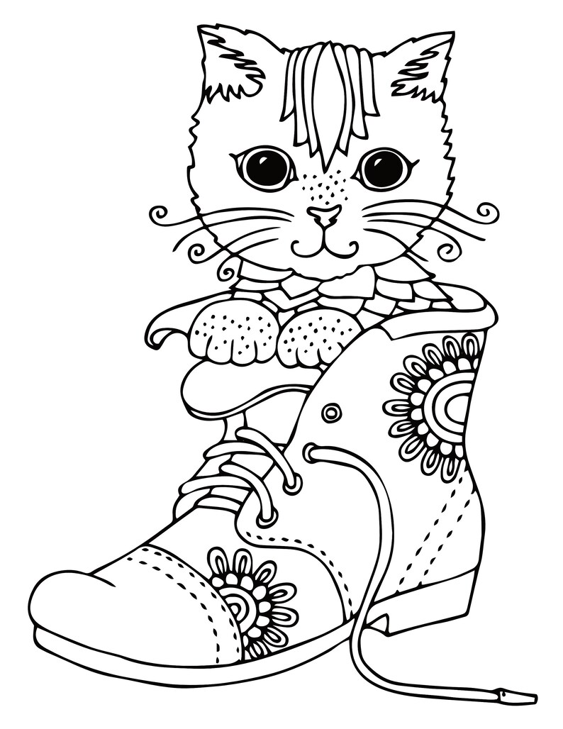 Kitten Coloring Pages 21 Printable Kitten Coloring Pages for , Etsy - Etsy