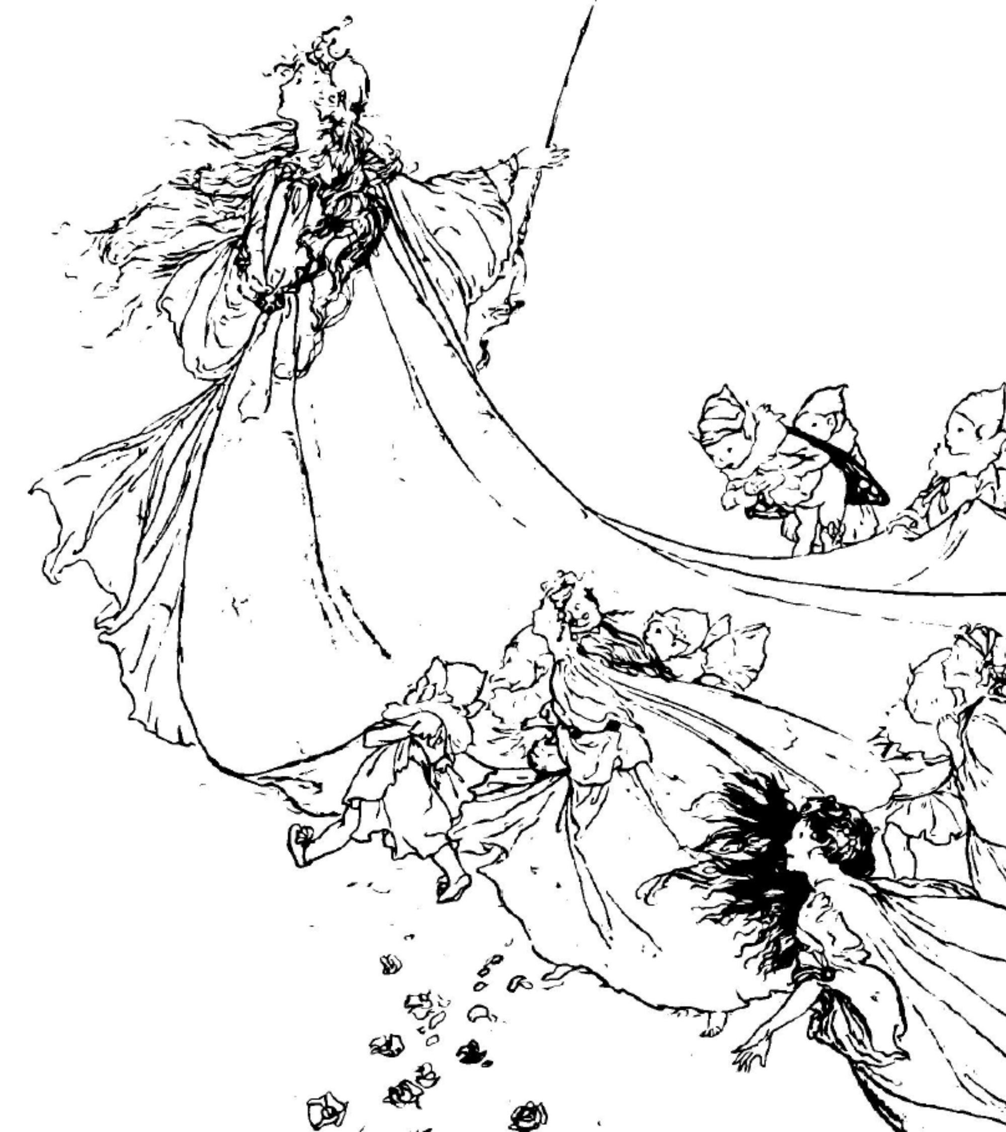Printable Fairy Coloring Book Art Pages Vintage Style For Etsy Finland