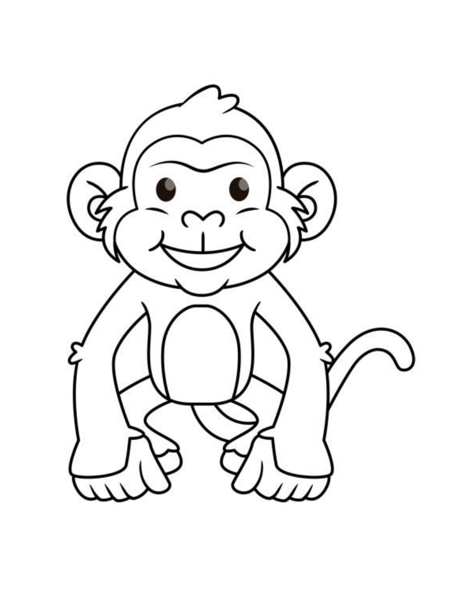 Monkey Coloring Book For Kids Ages 4-8: Fun & Easy Animal Coloring Pages  For Preschoolers And Kindergarten Kids (Paperback)