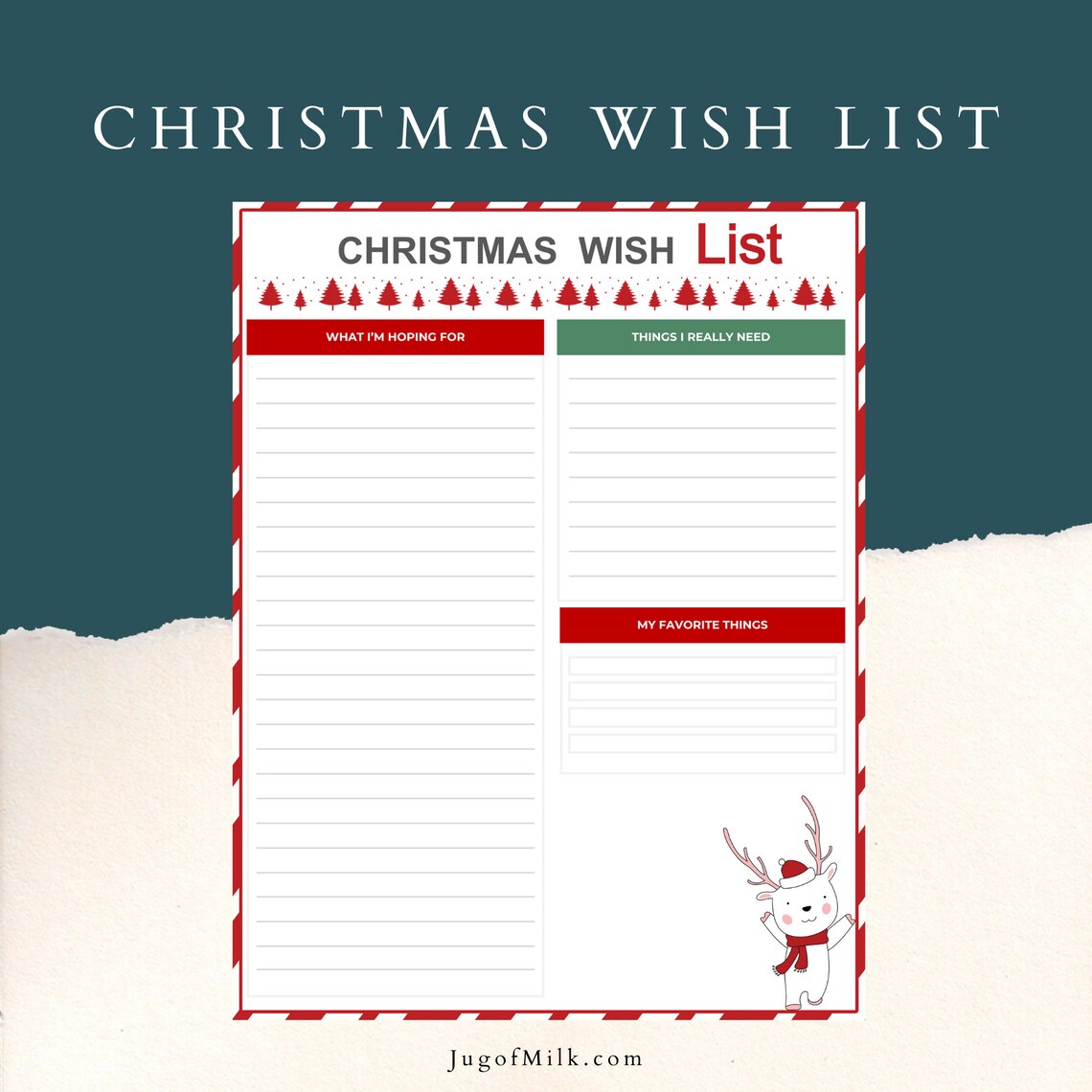Printable Christmas List Planner Journal and Organizer Complete