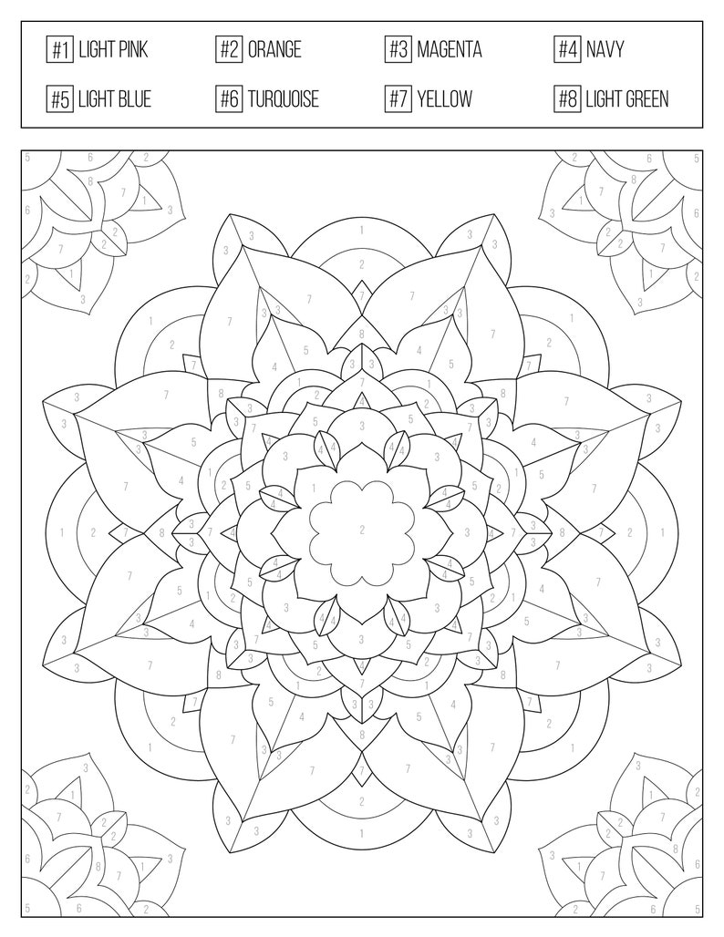 Color by Numbers Printable Coloring Book for Adults & Teens , Etsy image 6