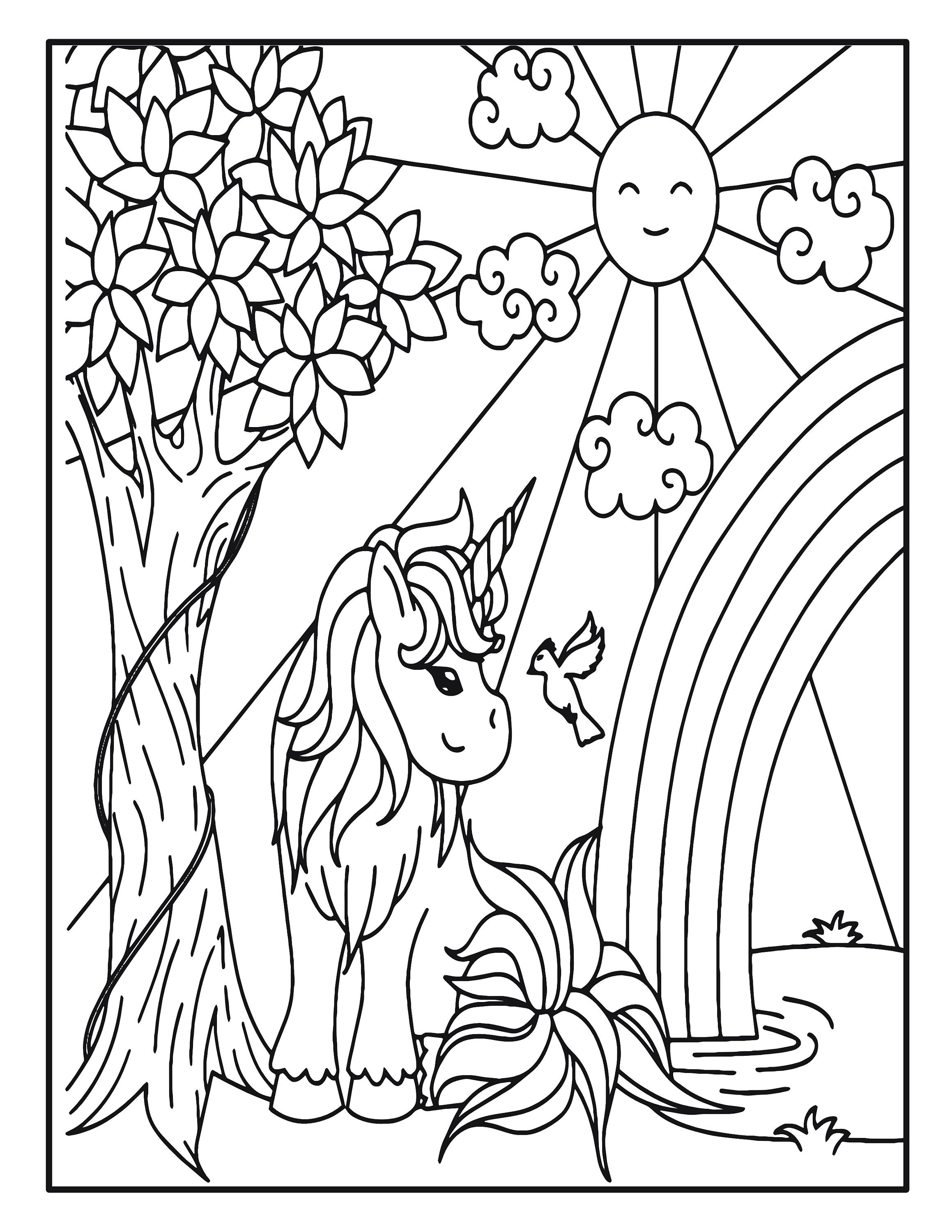 Unicorn Coloring Book Pages for Kids - 50 Unicorn Coloring Pages for Kids