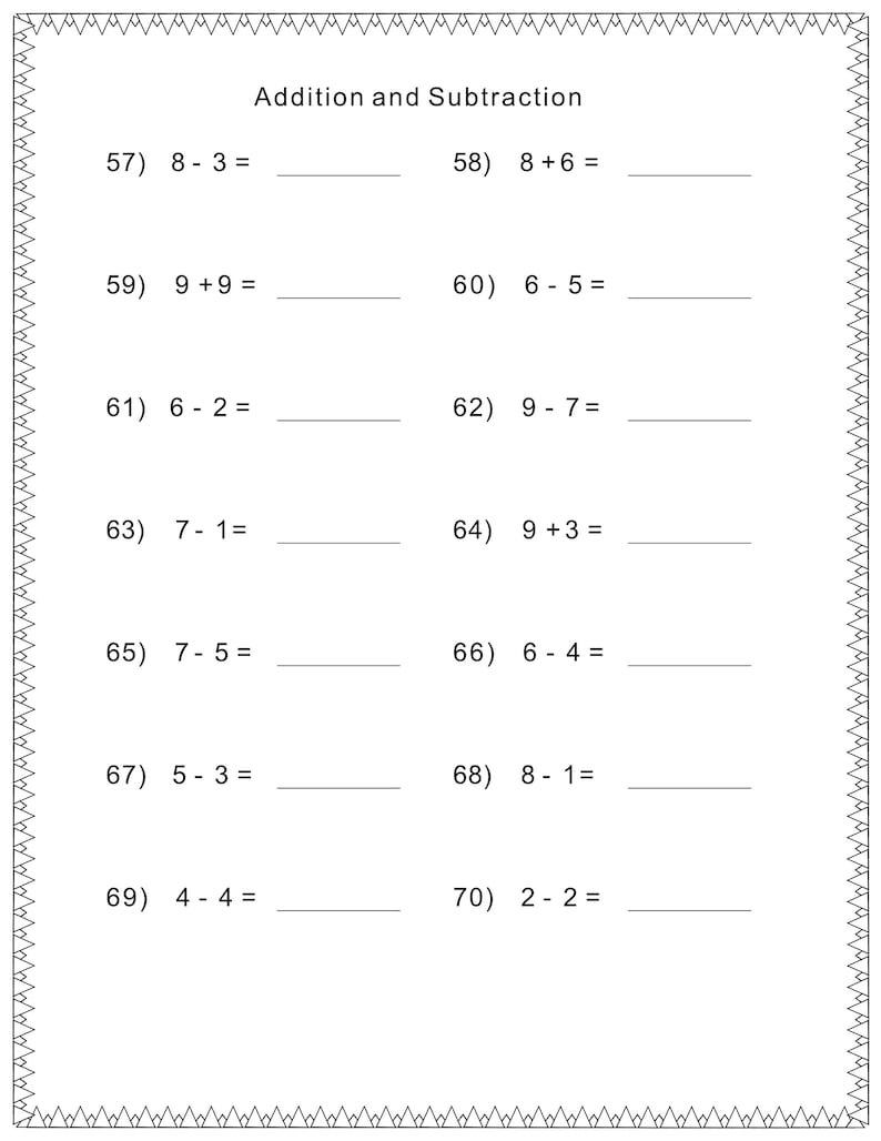 Arithmatic and Subtraction Practice Worksheets for Smart Kids to ...