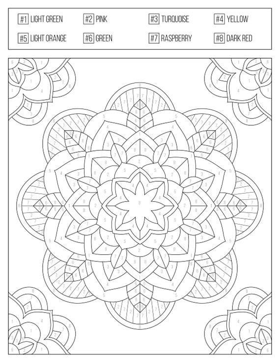 colour by numbers coloring pages