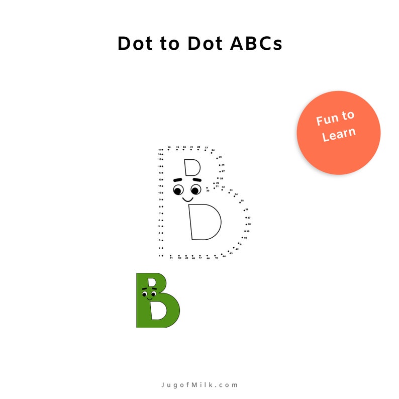 Dot to Dot ABC Printables Dot to Dot Activities for Learning - Etsy