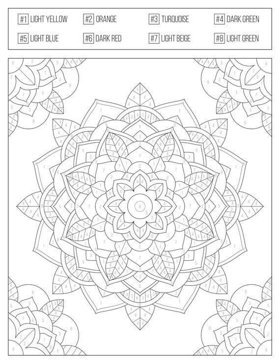 Color by Numbers Printable Coloring Book for Adults & Teens ,  