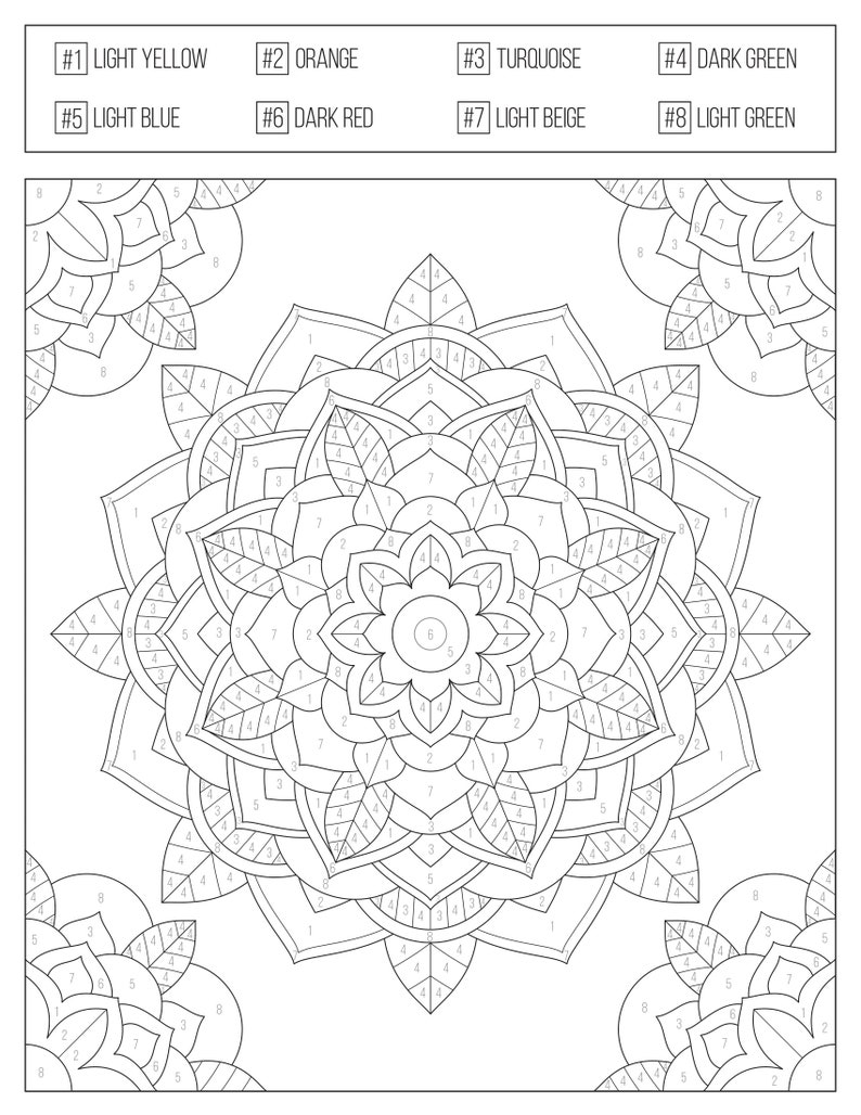 Color by Numbers Printable Coloring Book for Adults & Teens , Etsy image 1