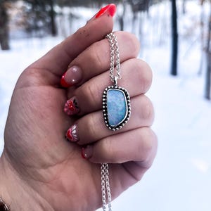 Australian Opal Sterling Silver Pendant Necklace