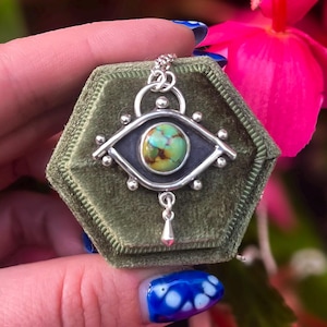 Evil Eye Hubei Turquoise Sterling Silver Necklace