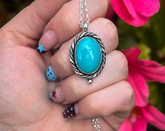 Sierra Nevada Turquoise Sterling Silver Pendant Necklace