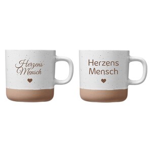 Herzensmensch weiße Keramik Tasse mit 360ml mit Gravur 10 Schriften zur Auswahl Bild 3