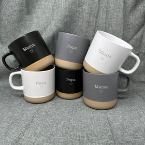 Mom or dad mug made of ceramic with 360ml engraving | Gray - Black - White | Mother's Day gift | Father's Day gift