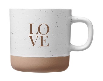 LOVE Tasse - Lasergravur auf einer weißen Keramik Tasse mit 360ml Gravur