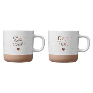 Tasse personalisiert dein Wunschtext auf einer weißen Keramik Tasse mit 360ml Gravur 10 Schriften zur Auswahl Bild 4