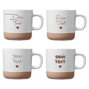 Tasse personalisiert dein Wunschtext auf einer weißen Keramik Tasse mit 360ml Gravur 10 Schriften zur Auswahl Bild 3