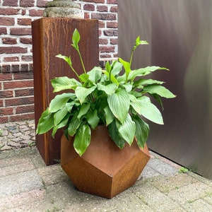 Corten Metall Planter, In & Outdoor / Small Gardening Gift rust image 4