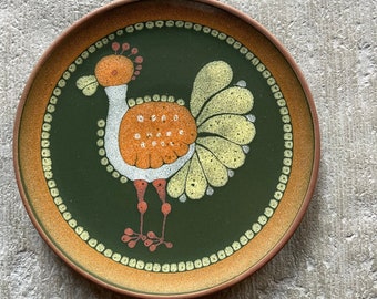 Wall plate decorative bowl peacock bird vintage country house boho