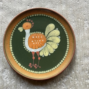 Wall plate decorative bowl peacock bird vintage country house boho