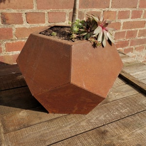 Corten Metall Planter, In & Outdoor / Small Gardening Gift rust image 8