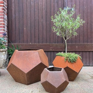 Corten Metall Planter, In & Outdoor / Small Gardening Gift rust image 9