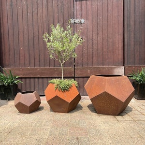 Corten Metall Planter, In & Outdoor / Small Gardening Gift rust image 1