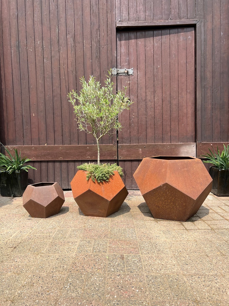 Corten Metall Planter, In & Outdoor / Small Gardening Gift rust image 1