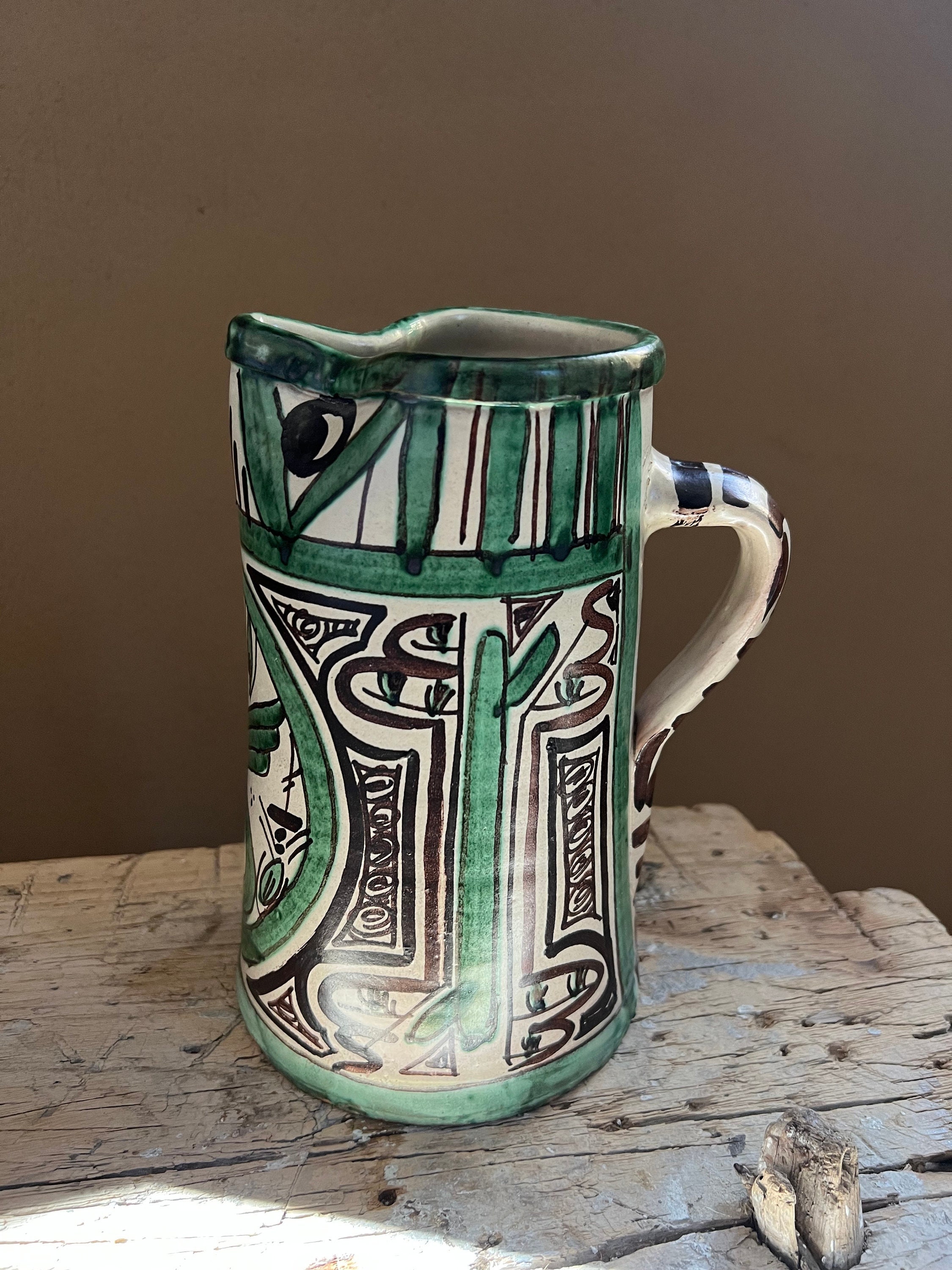 貴重⭐︎スペイン製⭐︎DOMINGO PUNTER Jug, Collector's Item, Domingo Punter Ceramics, Signed, Spanish