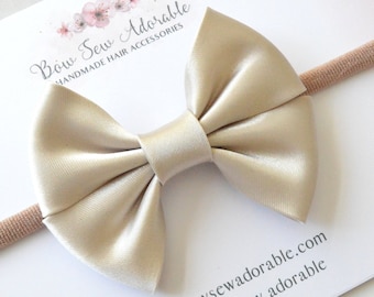 Satin hair bow, baby girl headband, photoshoot prop