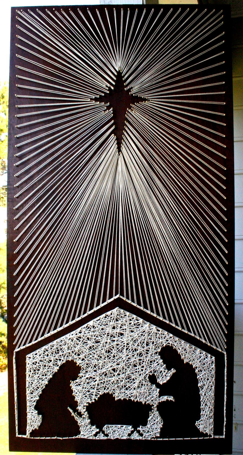 AVAILABLE SEASONALLY Nativity Scene String Art Patterns Etsy