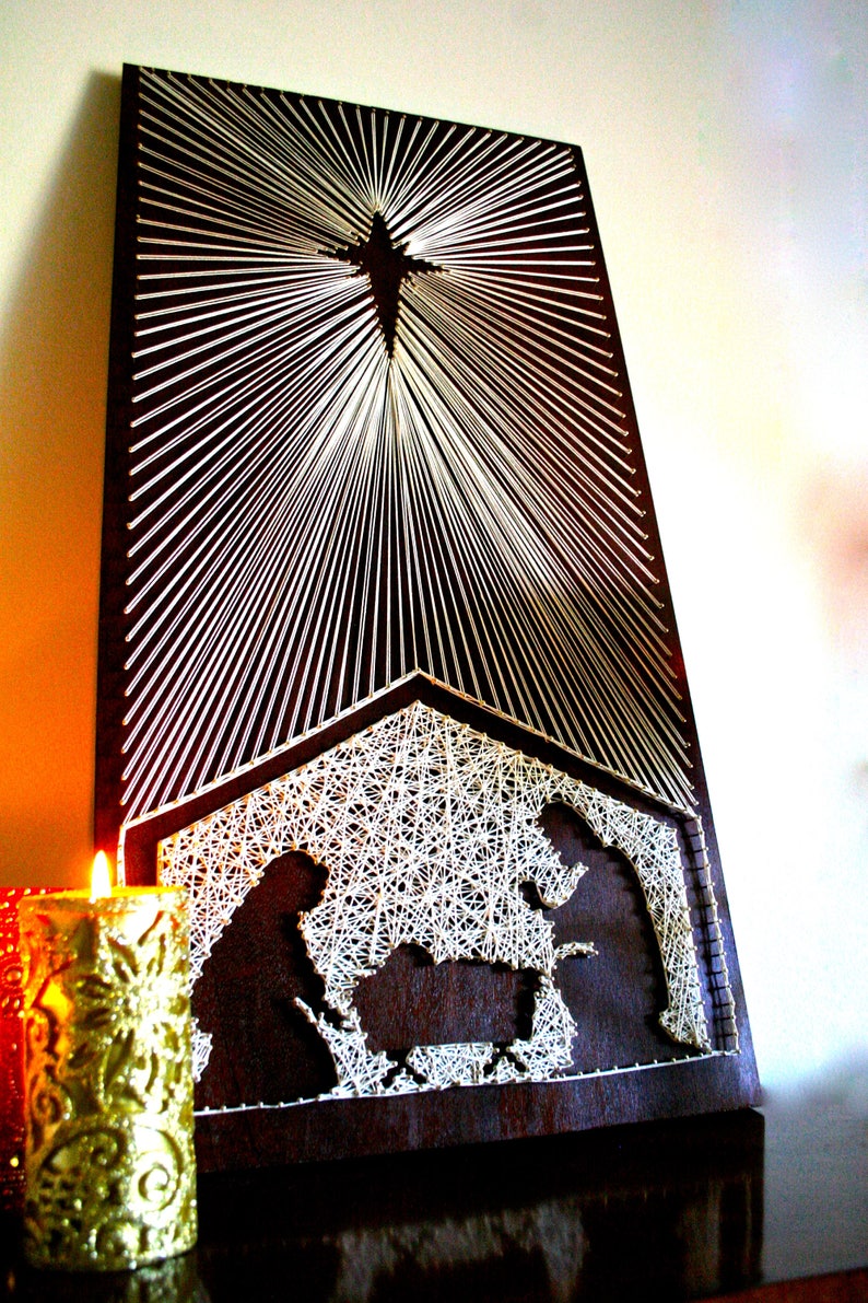 AVAILABLE SEASONALLY Nativity Scene String Art Patterns Etsy