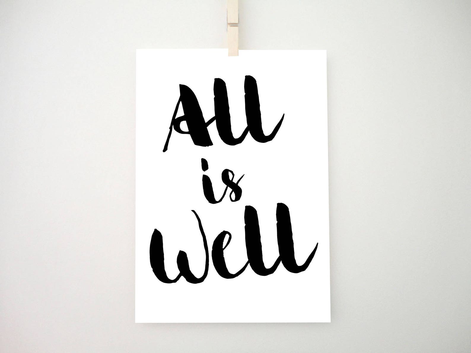 All is Well Printable All is Well Quote Print Motivational | Etsy