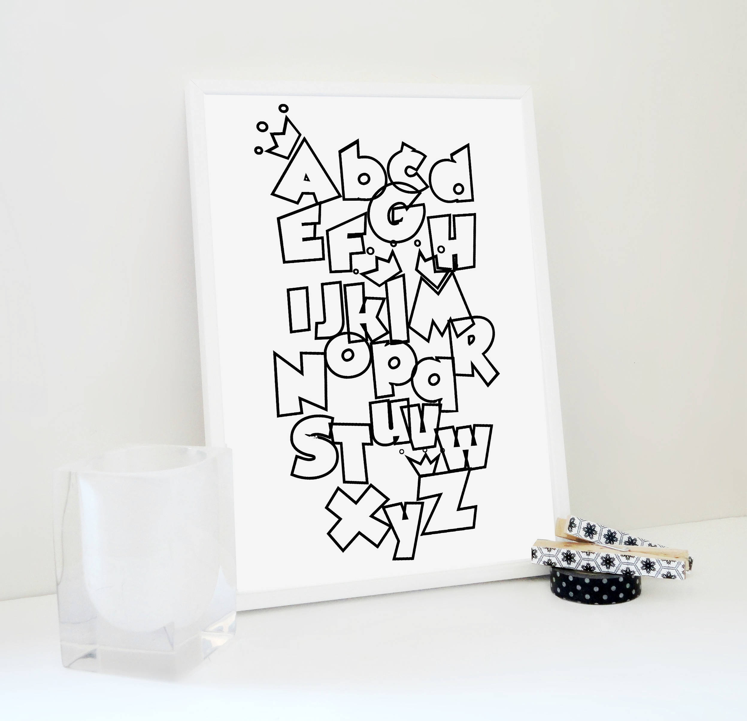 alphabet printable print alphabet letters print etsy