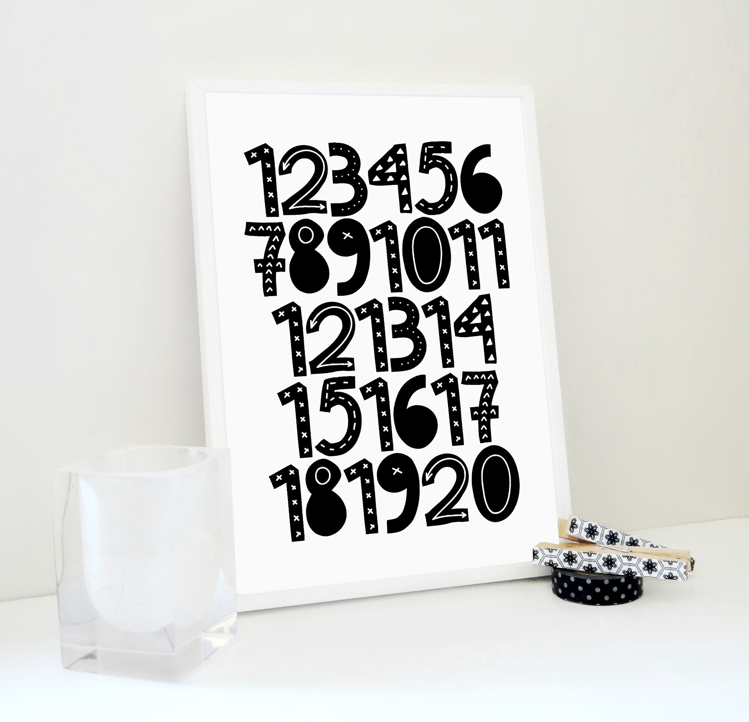 numbers print numbers printable twenty print classroom etsy