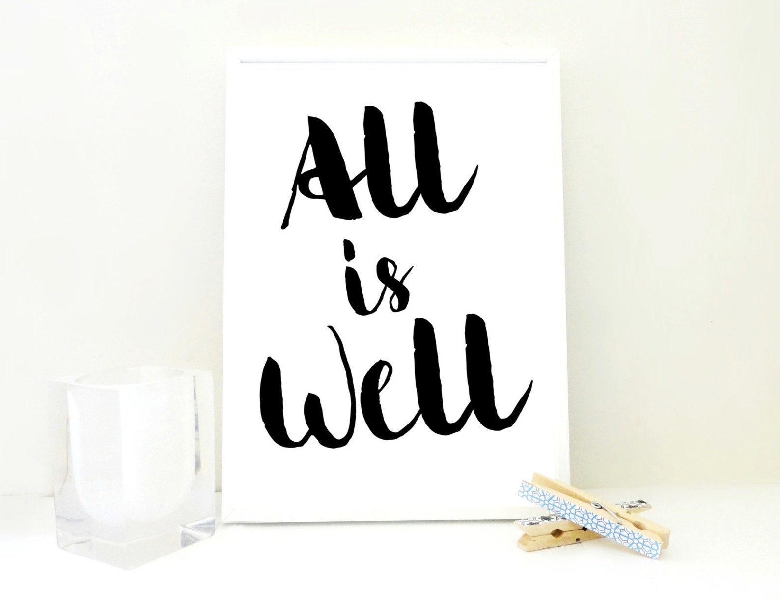 All is Well Printable All is Well Quote Print Motivational Etsy