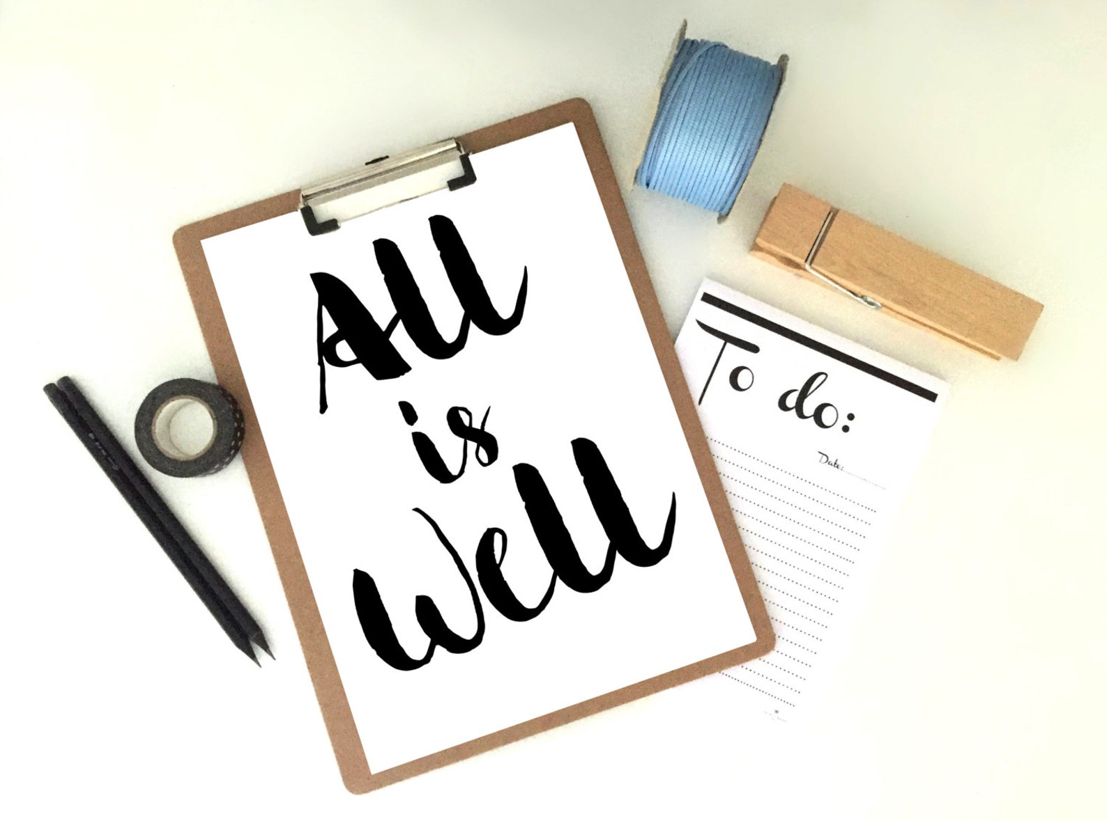 All is Well Printable All is Well Quote Print Motivational | Etsy