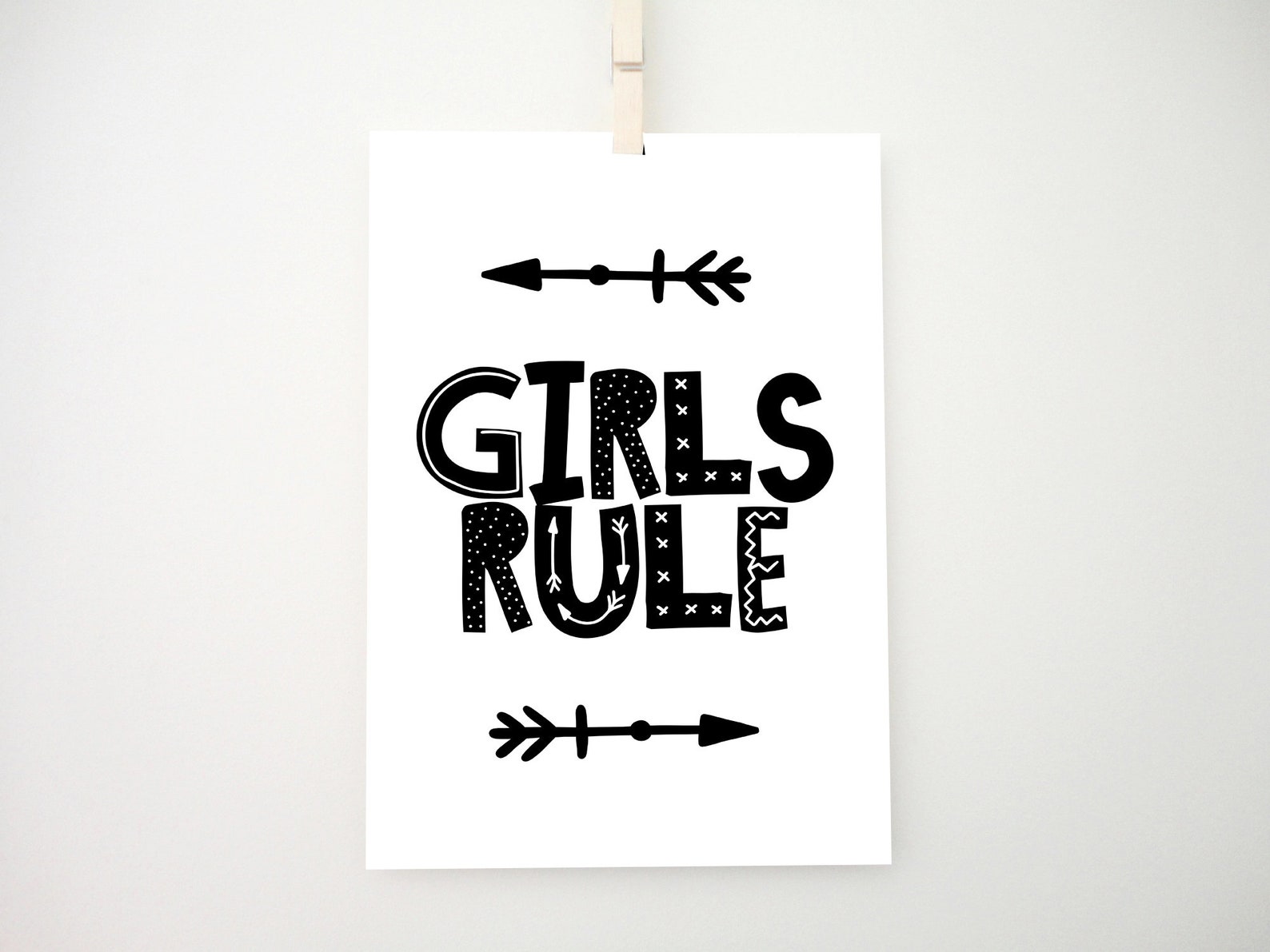 Girls Rule Printable Girls Room Sign Girls Room Wall Art Etsy