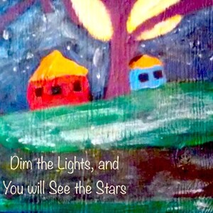 Peace on Earth Holiday Card- Dim the  lights, and you will see the stars