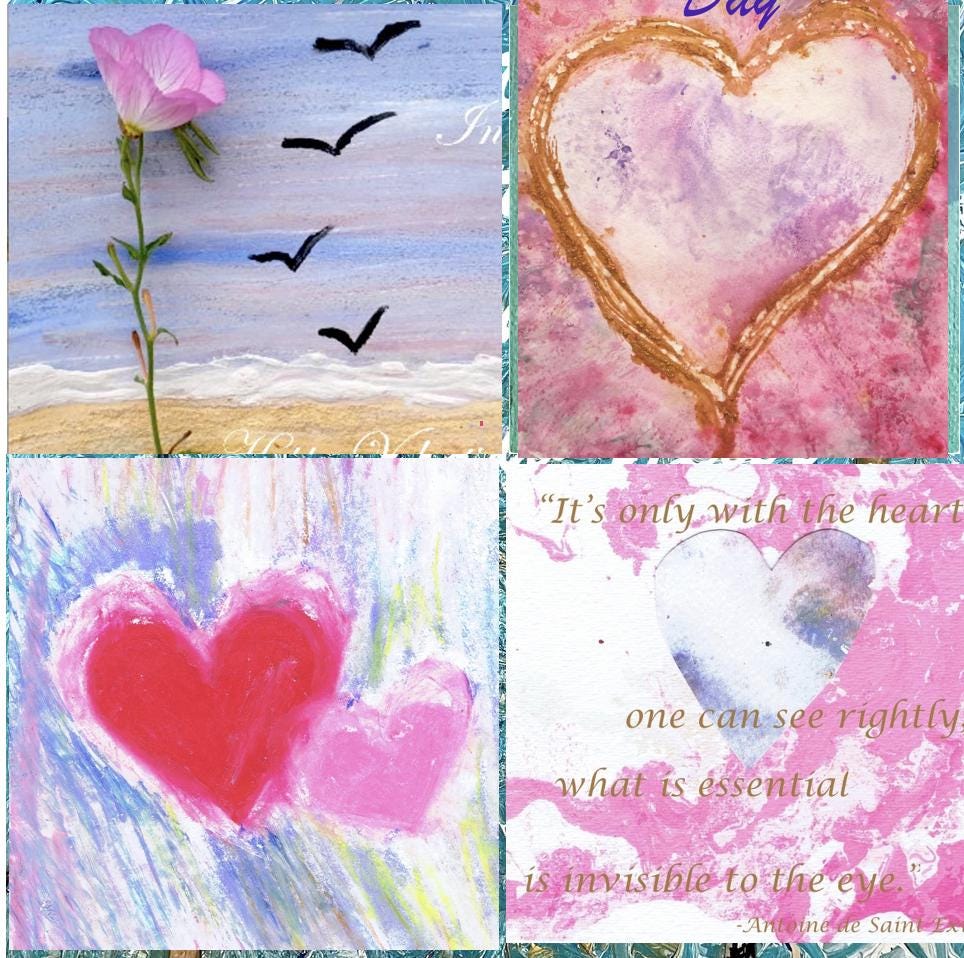 Any Ten Heart Greeting Cards with envelopes